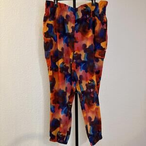 NWT New York & Company Paperbag High Waist Print Cargo Pants (XL)